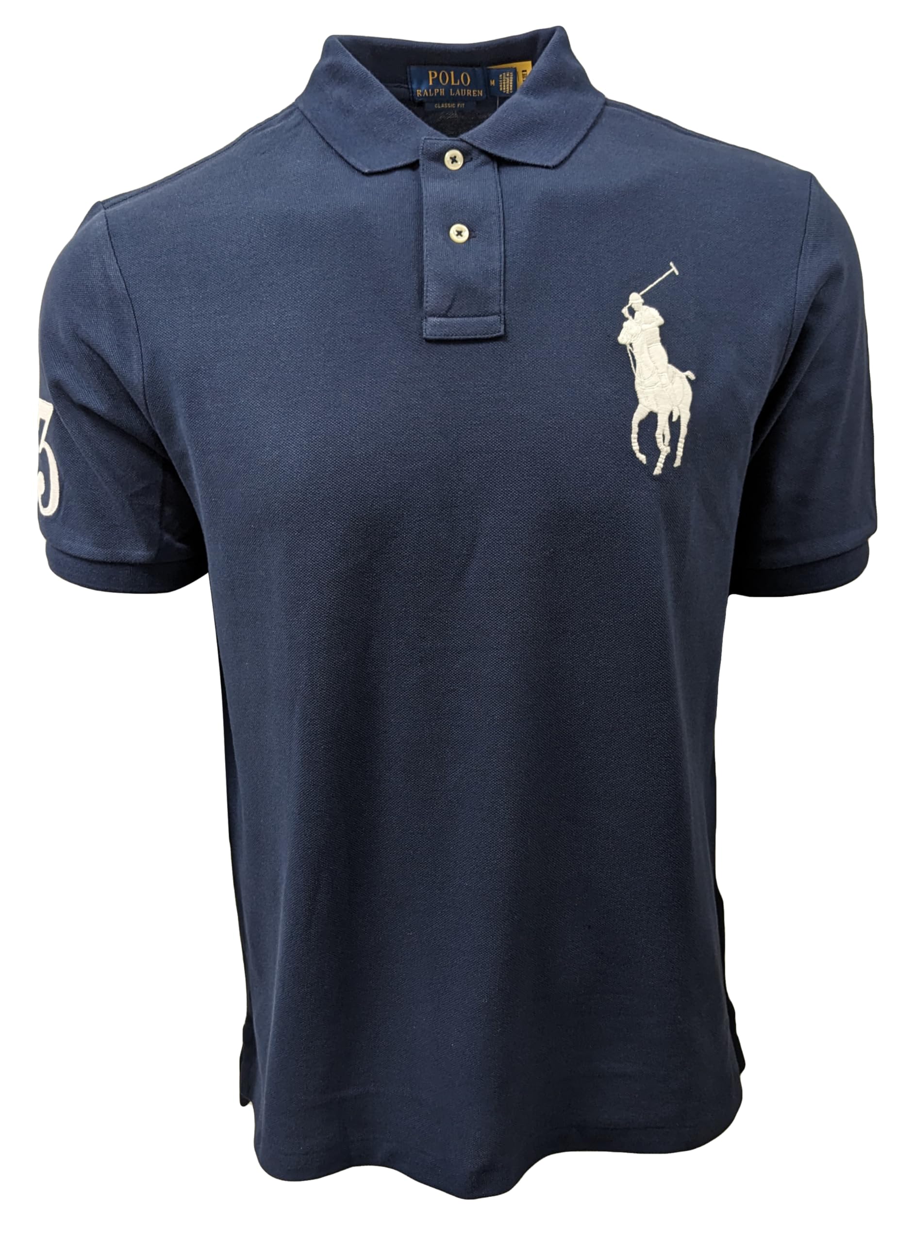 POLO RALPH LAUREN Mens Classic Fit Polo Big Pony, Navy (White Pony